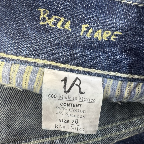 NWT Vintage Revolution Bell Flare Blue Stretch Jeans Denim 5 Pocket Sz 28 - Picture 6 of 12